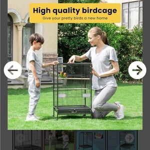 Bird cage with wheels